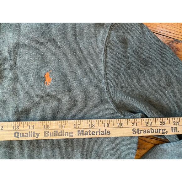 Polo Ralph Lauren Button Shawl Neck Estate Rib Olive Green Sweater Men's Sz Lg - Picture 5 of 9